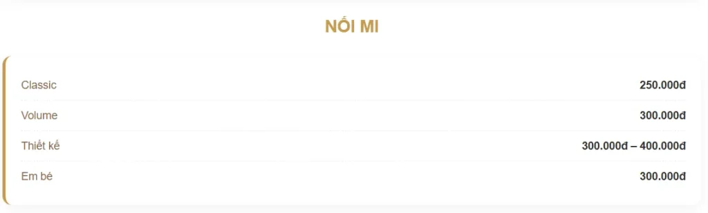 Spa Đà Nẵng Tại Ngũ Hành Sơn - Địa Chỉ Spa Chăm Sóc Sắc Đẹp & Thư Giãn Uy Tín 15 Nối mi Classic, Volume và thiết kế theo yêu cầu