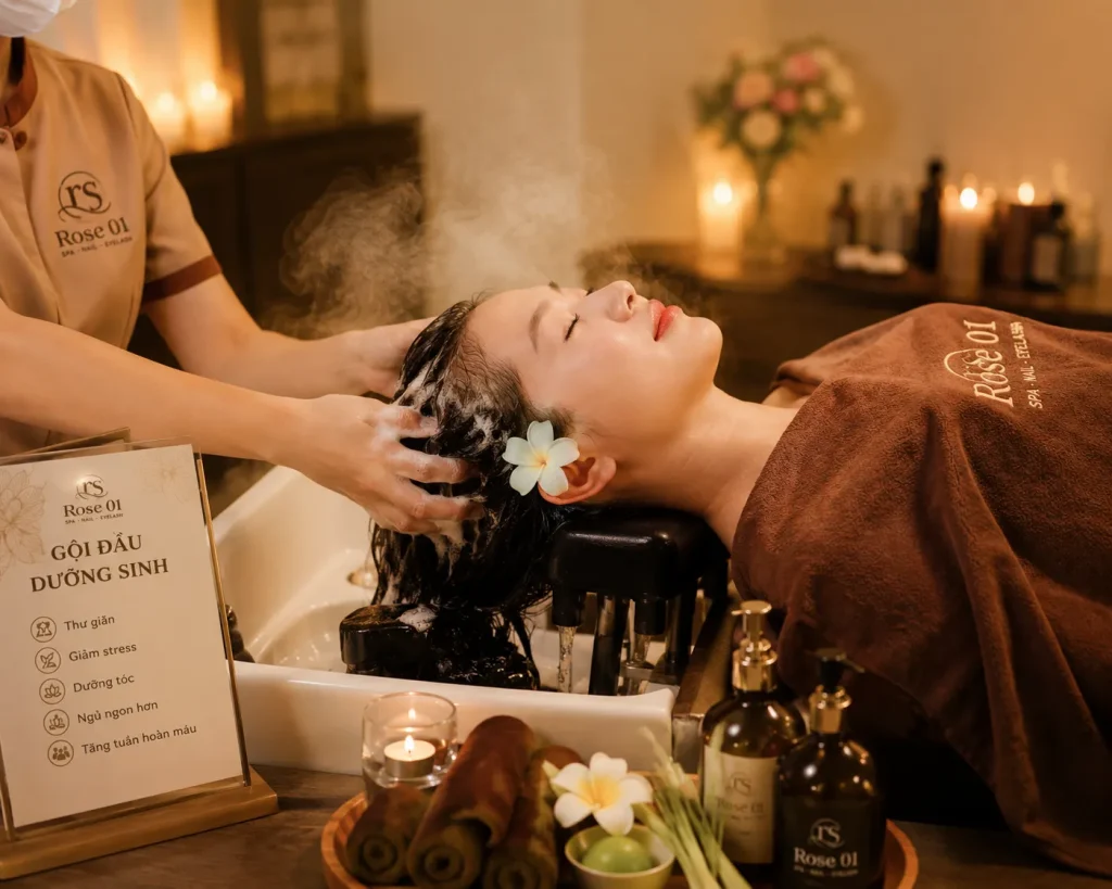Gội Đầu Dưỡng Sinh Đà Nẵng Thư Giãn, Giảm Stress Hiệu Quả 4 Gội đầu dưỡng sinh giúp giảm stress, cải thiện giấc ngủ và chăm sóc tóc khỏe đẹp.