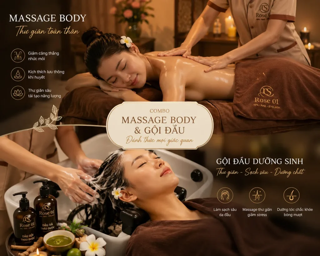 Gội Đầu Dưỡng Sinh Đà Nẵng Thư Giãn, Giảm Stress Hiệu Quả 7 Combo thư giãn toàn thân được nhiều khách hàng lựa chọn.