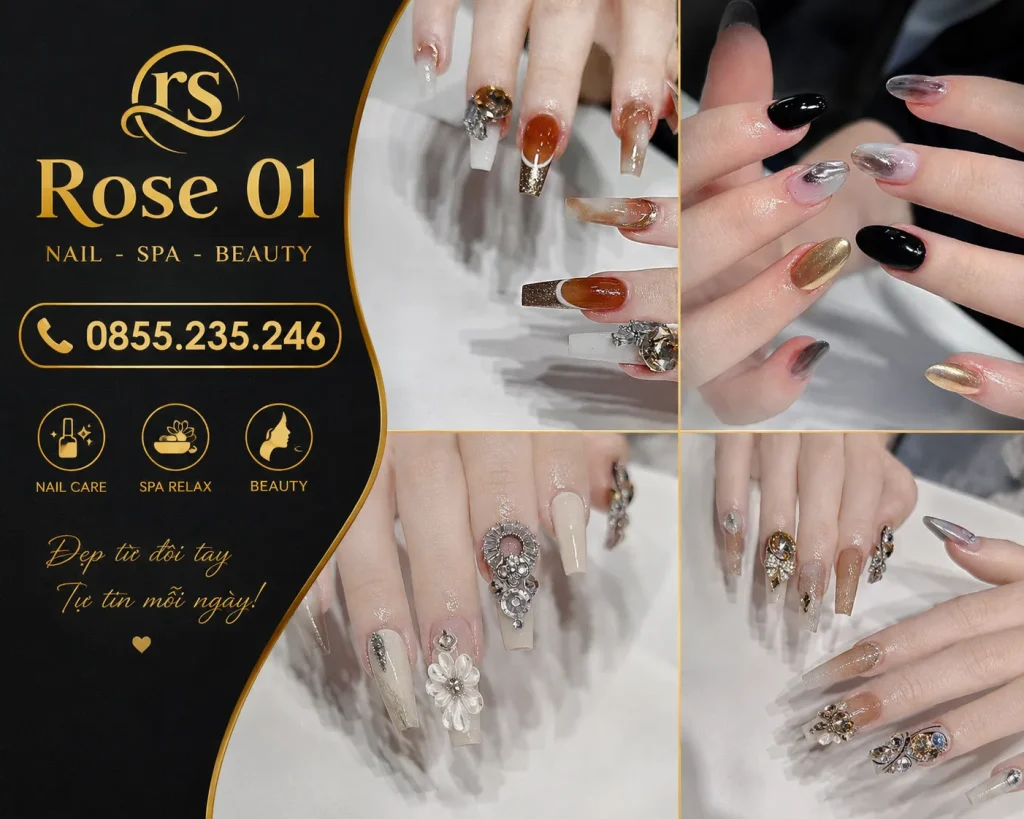 Các mẫu nail nghệ thuật được yêu thích tại Rose 01 Spa