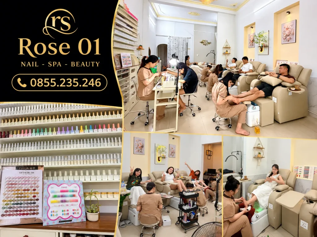 Không gian sạch đẹp cùng quy trình làm nail an toàn