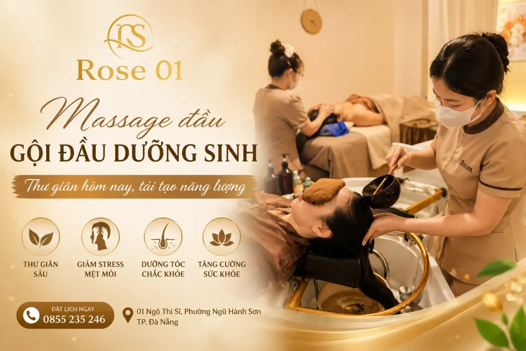 MASSAGE & GỘI ĐẦU DƯỠNG SINH Đà Nẵng 8 Không gian thư giãn tại Rose 01 Spa.