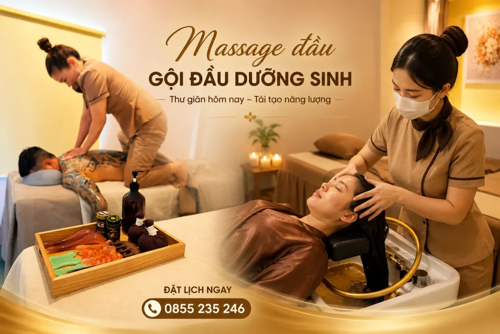 MASSAGE & GỘI ĐẦU DƯỠNG SINH Đà Nẵng 9 Liệu trình kết hợp massage và gội đầu dưỡng sinh.