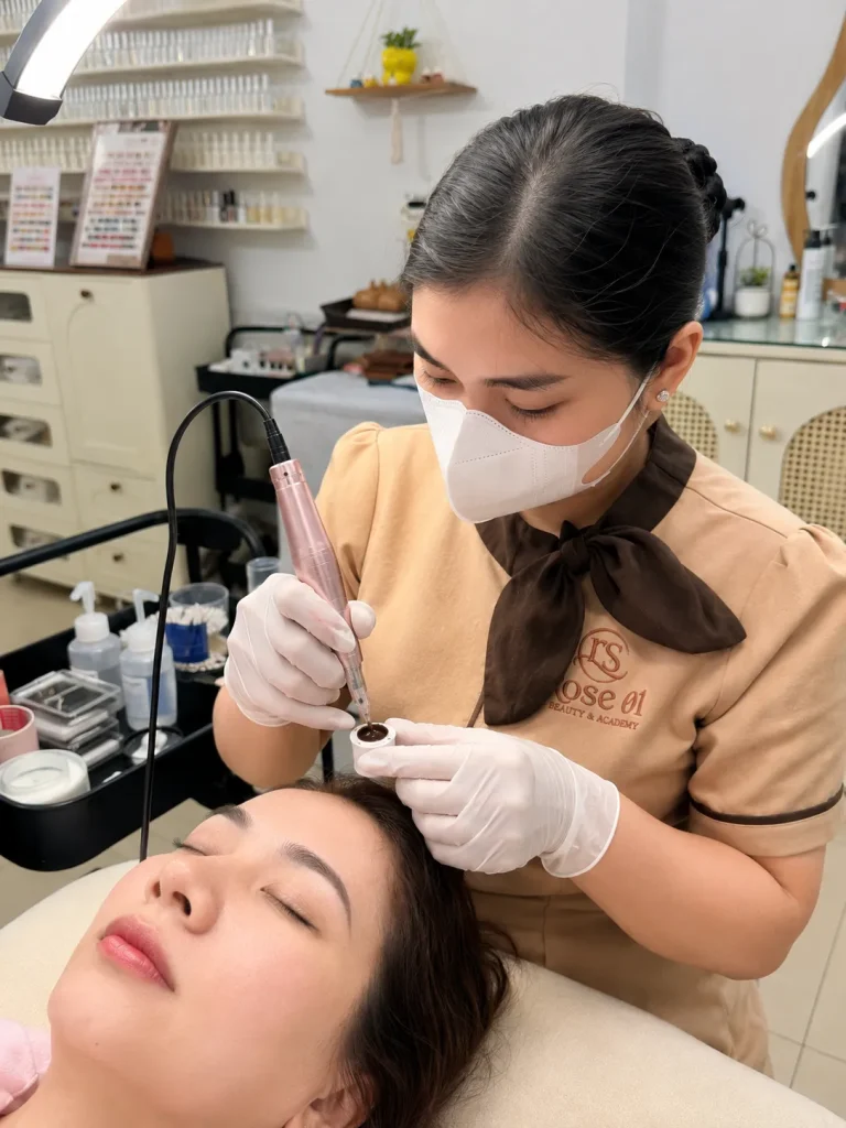 PHUN MÀY & MÍ Đà Nẵng 17 Dịch vụ phun mày & mí giúp định hình chân mày và viền mí tự nhiên.