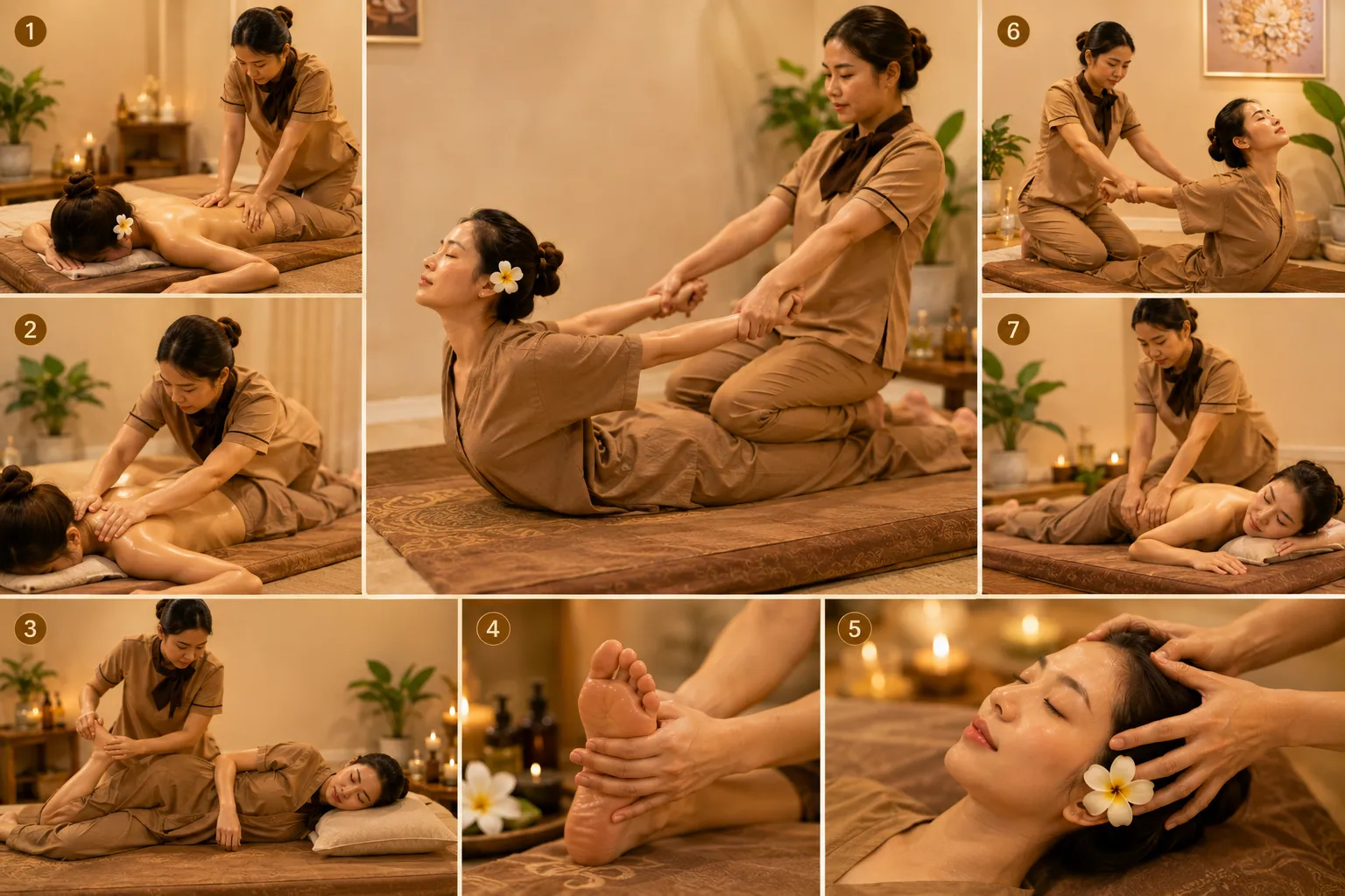 Massage Thái Đà Nẵng Chuẩn Kỹ Thuật – Thư Giãn Cơ Thể Tại Rose 01 Spa 5 Quy trình Massage Thái được thực hiện từng bước, chú trọng sự thoải mái của khách hàng