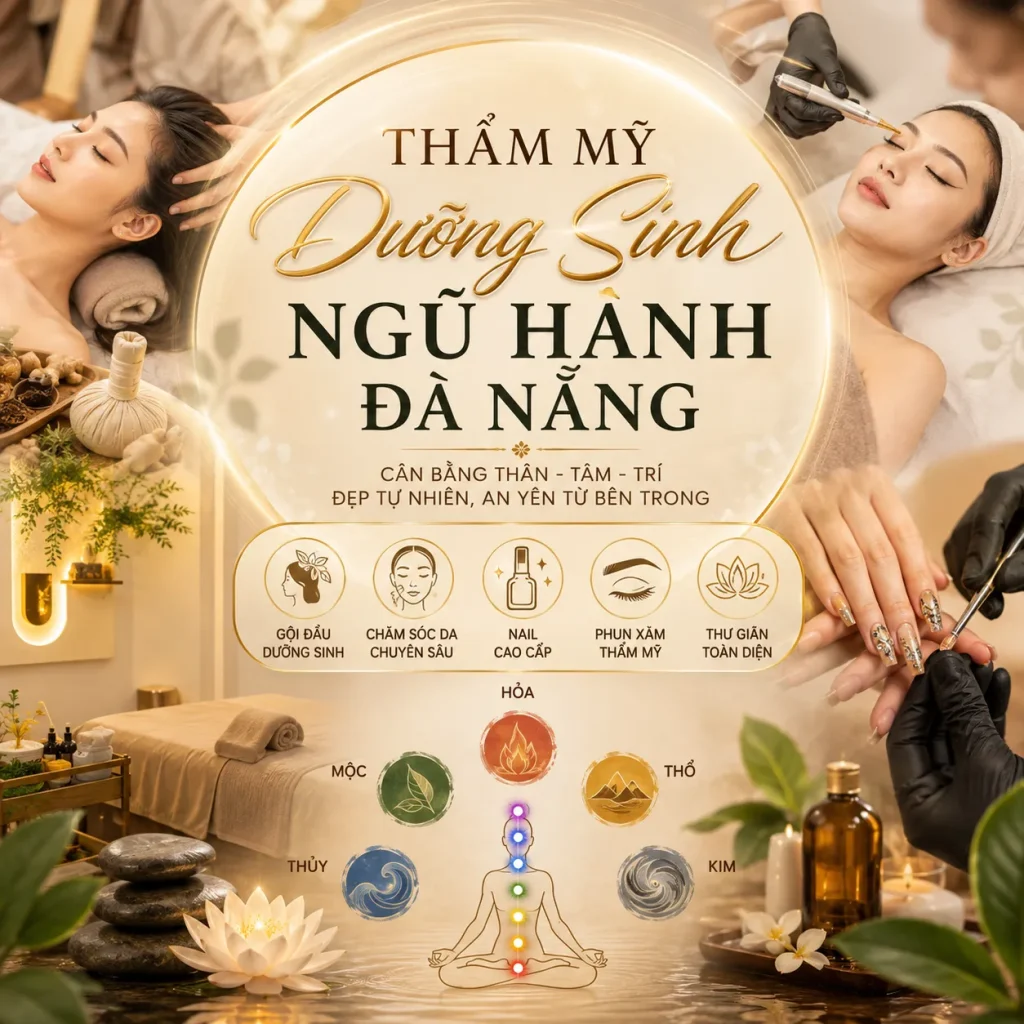 Thẩm Mỹ Dưỡng Sinh Ngũ Hành Đà Nẵng – Đẹp Tự Nhiên, Khỏe Từ Bên Trong 1 Rose 01 Spa cung cấp đa dạng dịch vụ gồm massage, gội đầu dưỡng sinh, nail & gel, nối mi, phun mày & mí, phun môi và chăm sóc móng.